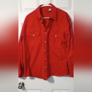 Marlboro Red Denim Western Pearl Button Down Shirt